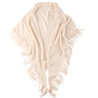 Bel Cashmere Women's White Sienna Cashmere Shawl Ivory