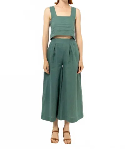 Bel Kazan Atlas Pant In Sage In Green