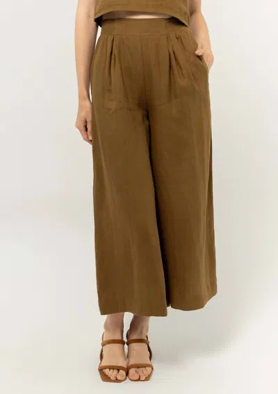 Bel Kazan Atlas Wide Leg Pant In Cumin In Gray