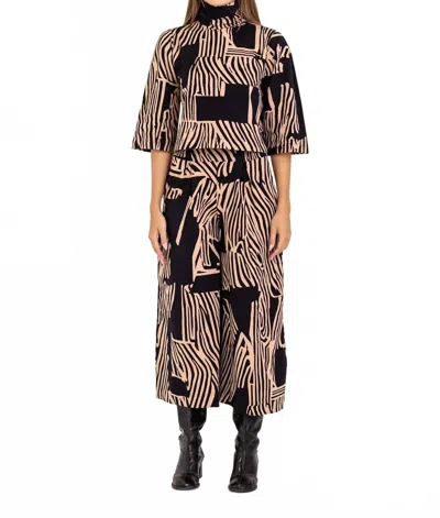 Bel Kazan Atlas Wide Leg Pants In Black Captain