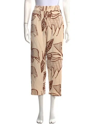 Pre-owned Bel Kazan Bamboo Straight Leg Pants In Neutrals