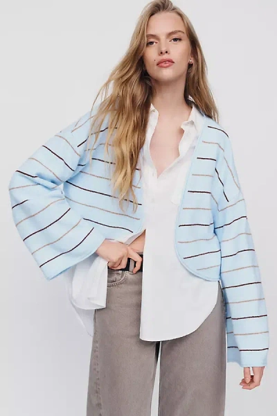 Bel Kazan Cropped Cardigan In Blue