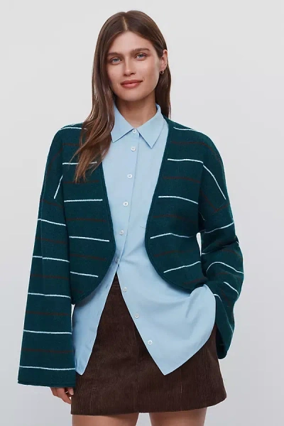 Bel Kazan Cropped Cardigan In Green