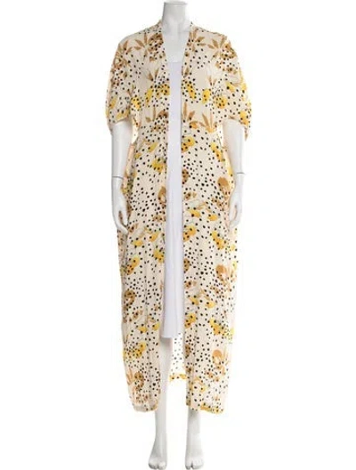 Pre-owned Bel Kazan Floral Print Robe In Multi