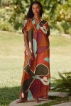 Bel Kazan Printed Kaftan In Brown