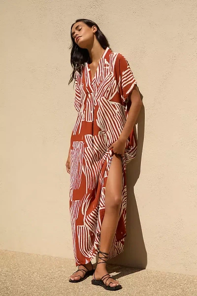 Bel Kazan Printed Kaftan In Multicolor