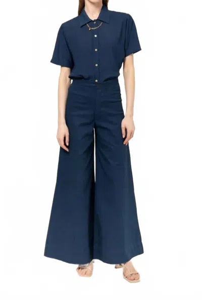 Bel Kazan Simone High Waist Flare Pant In Twilight In Multi