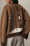 Bel Kazan Skier Icon Cardigan In Brown