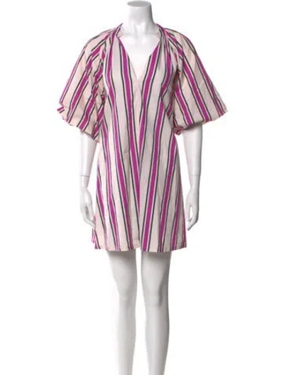Pre-owned Bel Kazan Striped Mini Dress In Multi