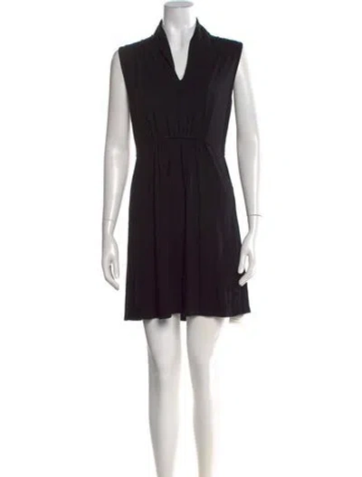 Pre-owned Bel Kazan V-neck Mini Dress In Black
