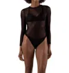 Bela Brand Basic Tulle Bodysuit In Black In Black