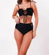 Bela Brand Bows Bikini Set In Black In Black
