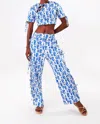 Bela Brand Cropped Bows Top In Kozmo Blue In Multi