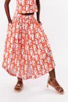 Bela Brand Diamond Skirt In Kozmo Print In Multi