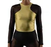 Bela Brand Racer Back Long Sleeve Top In Pistachio In White