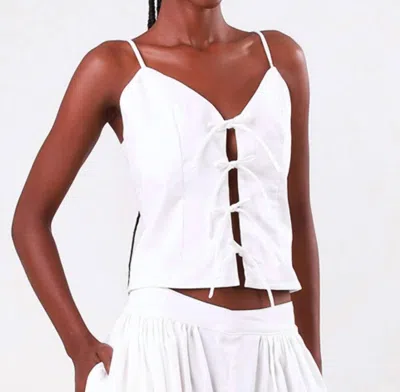 Bela Brand Strappy Bows Tank Top In Off White