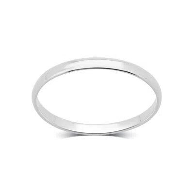 Belacqua 2mm Standard Fit Plain Wedding Band For Men In 10k White Gold In ["white"]