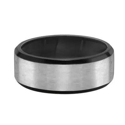 Belacqua 2-tone Black Titanium 8mm Wedding Band Ring For Men & Women In ["black"]