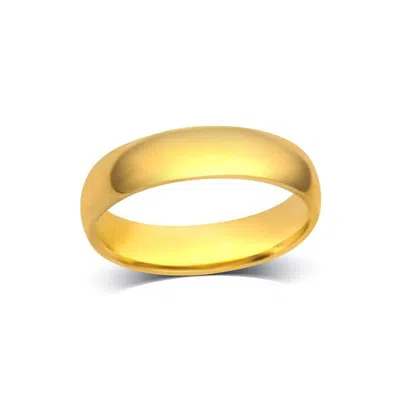 Belacqua 6mm Standard Fit Plain Wedding Band For Men In 10k Yellow Gold In ["yellow"]