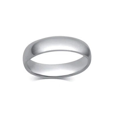 Belacqua 6mm Wedding Band Ring In Sterling Silver In ["white"]