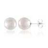 Belacqua 8-9mm White Freshwater Pearl Stud Earrings In Sterling Silver Jewelry For Women In White