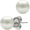 Belacqua 9-9.5mm White Freshwater Button Pearl Stud Earrings In 14kwhite Gold Jewelry For Women In White