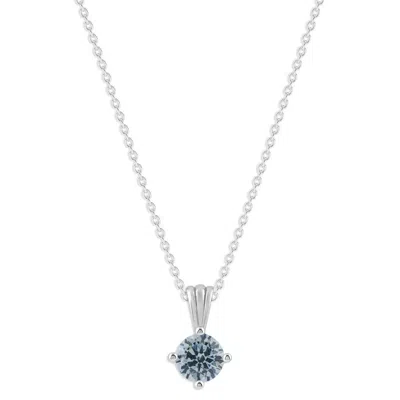Belacqua Aquamarine March Birthstone Round Pendant Necklace In Sterling Silver In ["blue"]