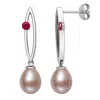 Belacqua Pink Freshwater Pearl & Cubic Zirconia Dangle Earrings In Sterling Silver Jewelry For Women In Pink
