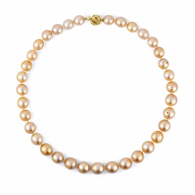 Belacqua Round Golden South Sea Pearl Graduated Strand Necklace In 14k Yellow Gold