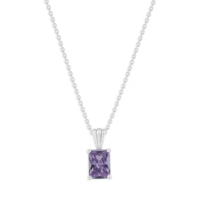 Belacqua Tanzanite December Birthstone Emerald Pendant Necklace In Sterling Silver In ["blue"]