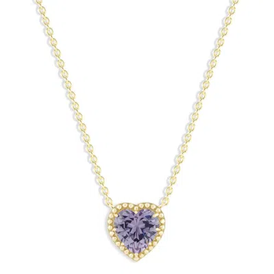 Belacqua Tanzanite December Birthstone Heart Pendant Necklace In 14k Gold Plated Sterling Silver In ["blue"]