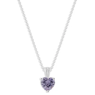 Belacqua Tanzanite December Birthstone Heart Pendant Necklace In Sterling Silver In ["blue"]