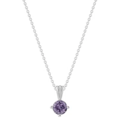 Belacqua Tanzanite December Birthstone Round Pendant Necklace In Sterling Silver In ["blue"]