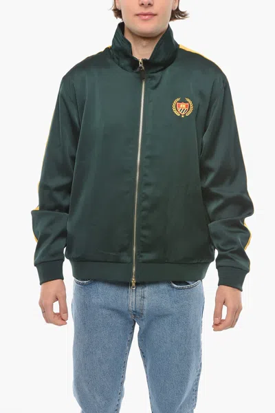 Bel-air Athletics Contrasting Side Bands Mock Neck Sating Academy Sweatshihrt In Green