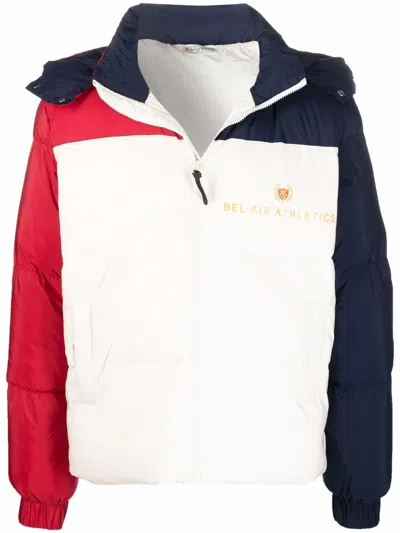 Bel-air Athletics Padded Tricolour Jacket In White