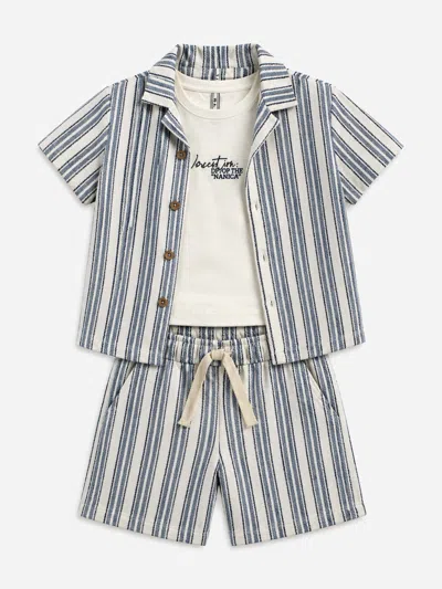 Belair Babies' Bel-air Boys Striped Shirt And Shorts Set In Pattern
