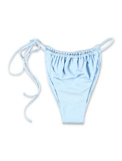 Belamer Mini Brazilian Bikini Bottom With Adjustable Ruching In Ice Blue