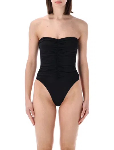 Belamer Mini Strapless Ruched One Piece - Sleek And Elegant In Black