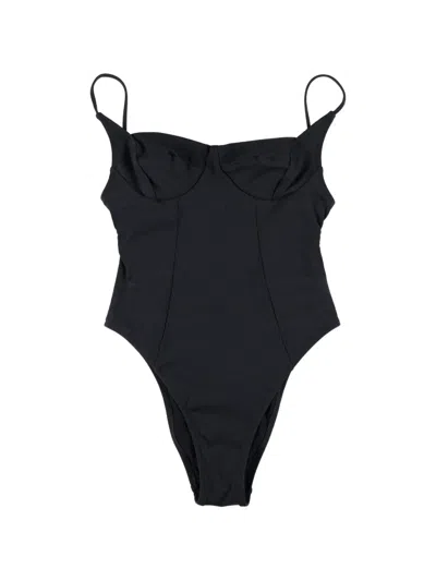 Belamer Nina Ribbed Swimsuit In Black