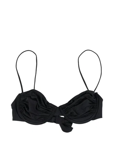 Belamer Olivia Ruched Bikini Top In Black