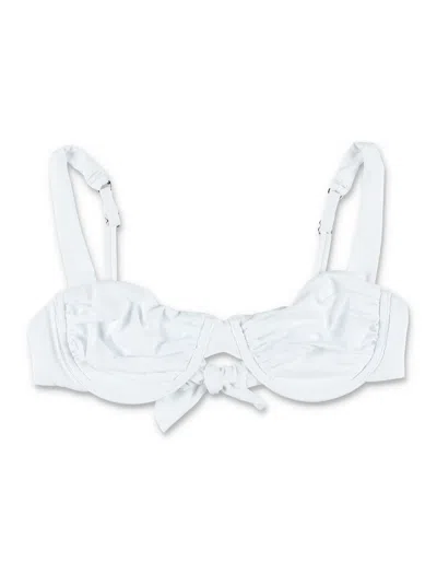 Belamer Refined Feminine Swimwear Bra In Size S In White