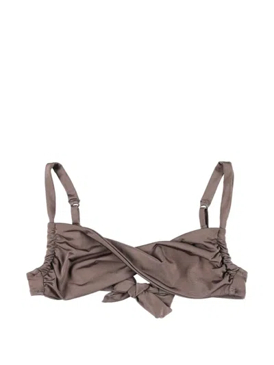 Belamer Zoe Crossover Bikini Top In Brown