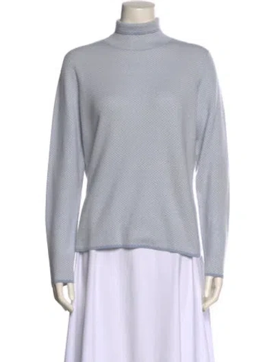 Pre-owned Belford Cashmere Turtleneck Sweater In Blue