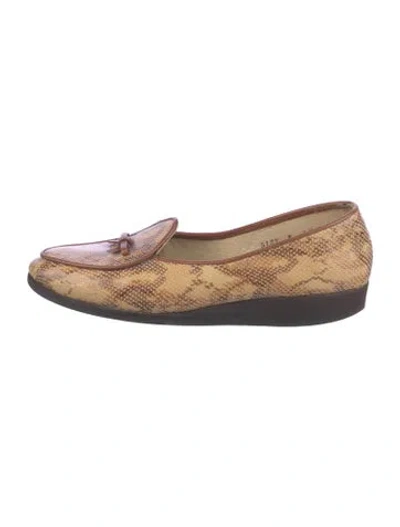 Pre-owned Belgian Shoes Leather Animal Print Loafers In Multi