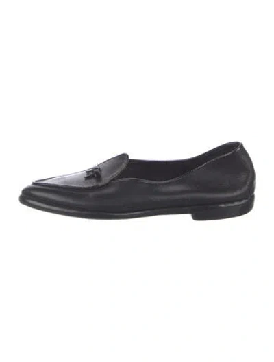 Pre-owned Belgian Shoes Leather Bow Accents Loafers In Black