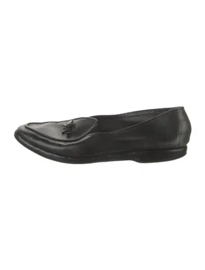 Pre-owned Belgian Shoes Leather Bow Accents Loafers In Black