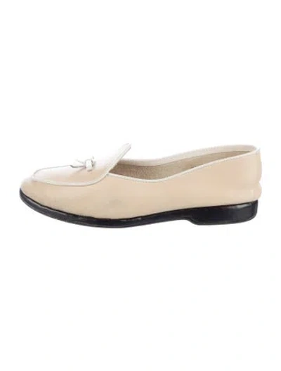Pre-owned Belgian Shoes Leather Bow Accents Loafers In Neutral