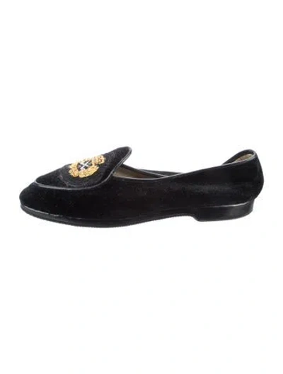 Pre-owned Belgian Shoes Velvet Loafers In Black