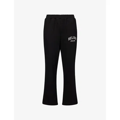 Belier Mens  Campus Logo-print Cotton Jogging Bottoms In Black