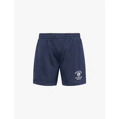 Belier Mens Navy Elias Logo-print Mesh Shorts In Blue